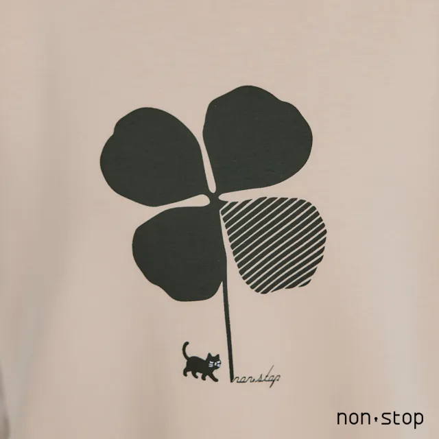 【non-stop】幸運草拼接七分袖T恤-2色
