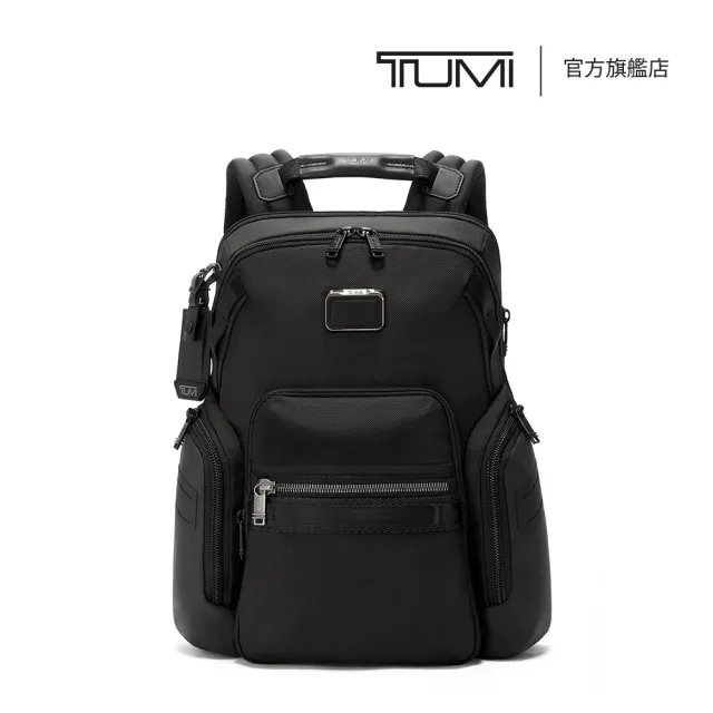 【TUMI】Alpha Bravo Navigation 彈道尼龍都會通勤後背包 - 黑色(可擴展大容量)(TUMI 官方旗艦店)