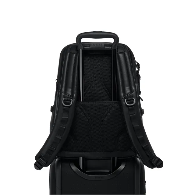 【TUMI】Alpha Bravo Navigation 皮革質感後背包 - 黑色(TUMI 官方旗艦店)