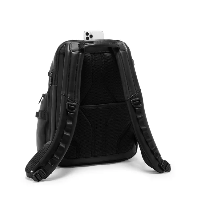 【TUMI】Alpha Bravo Navigation 皮革質感後背包 - 黑色(TUMI 官方旗艦店)