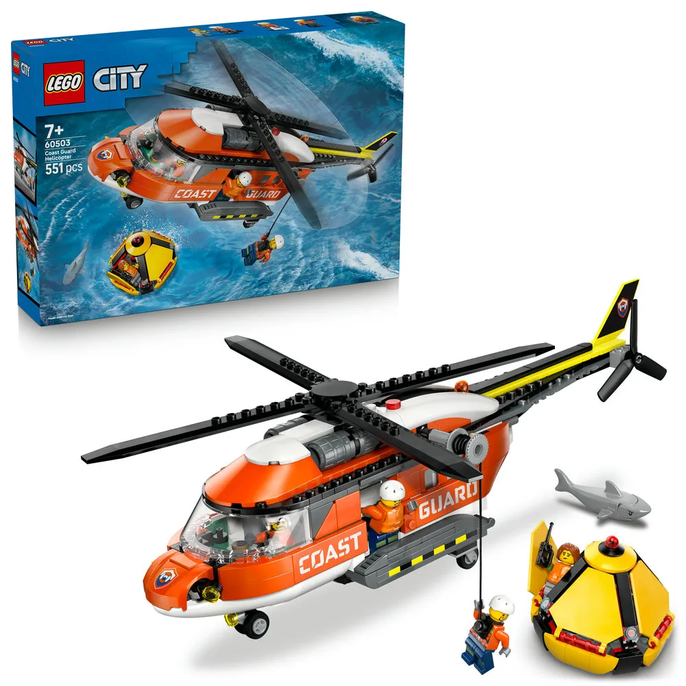 【LEGO 樂高】城市系列 60503 海岸巡防隊直升機(玩具飛機 創意力遊戲 積木 玩具)
