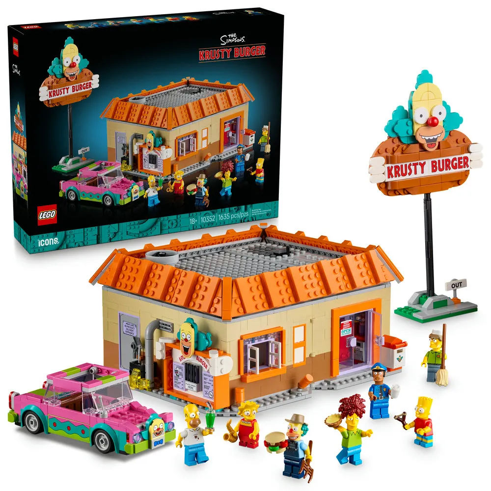 【LEGO 樂高】Icons 10352 The Simpsons：Krusty 漢堡店(辛普森家庭 居家擺設 積木 玩具)