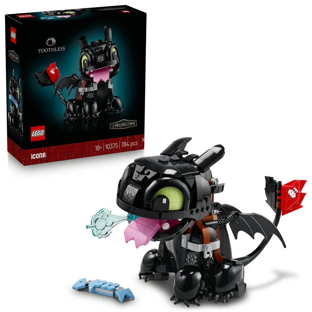 【LEGO 樂高】Icons 10375 馴龍高手：沒牙(夜煞 居家擺設 積木 玩具)