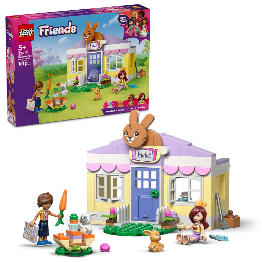【LEGO 樂高】Friends 42679 心湖城兔子旅館(動物玩具 扮家家酒 積木 兒童玩具)