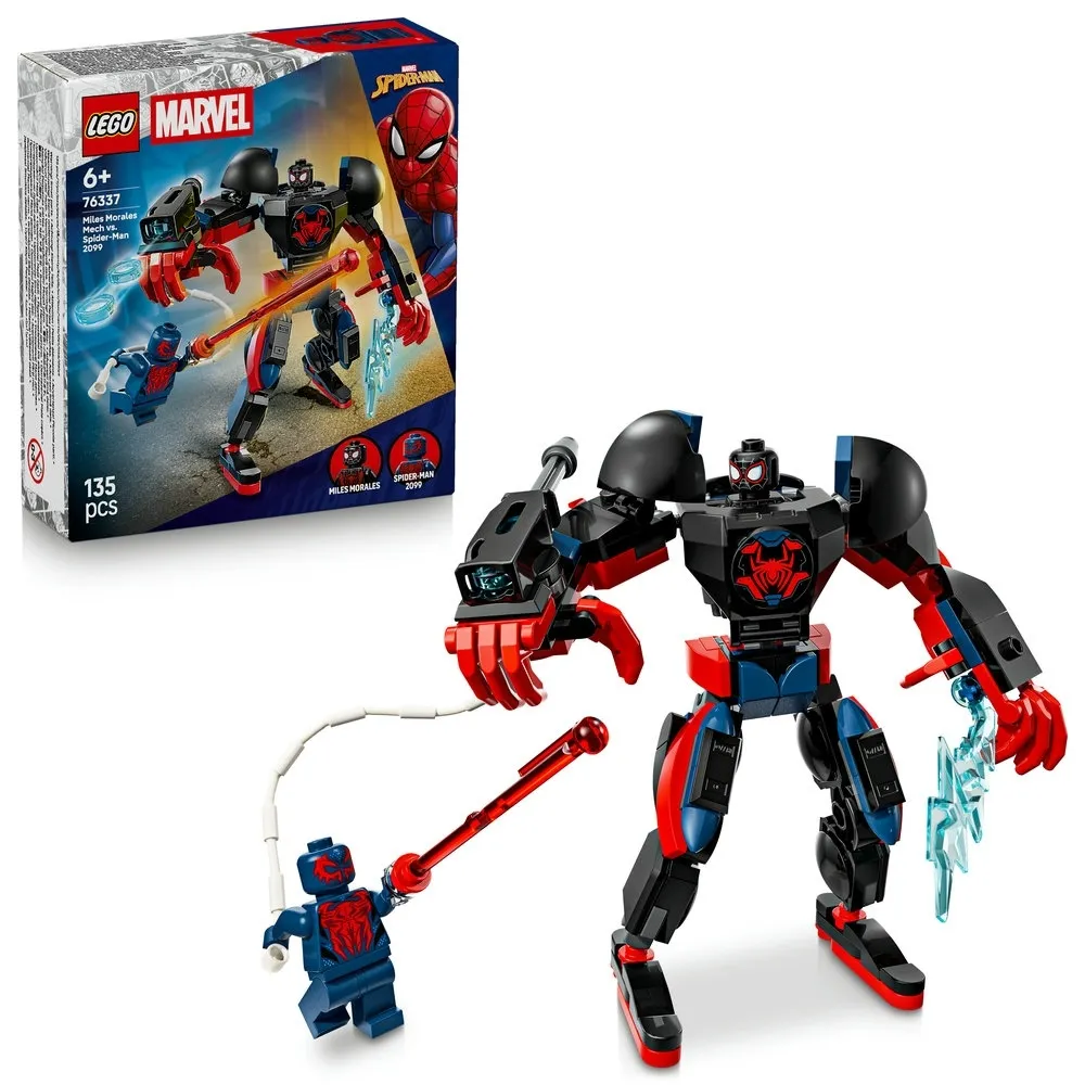 【LEGO 樂高】漫威超級英雄系列 76337 邁爾斯摩拉斯機甲大戰蜘蛛人 2099(機器人 Marvel 積木 兒童玩具)