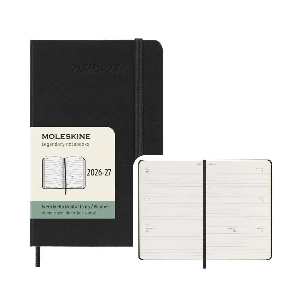 【MOLESKINE】2026-27 18個月橫式週記硬皮手帳 - 口袋/黑