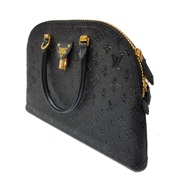 【Louis Vuitton 路易威登】M44962 經典MOON ALMA牛皮壓紋單肩/手提包(全新展示品-黑色)