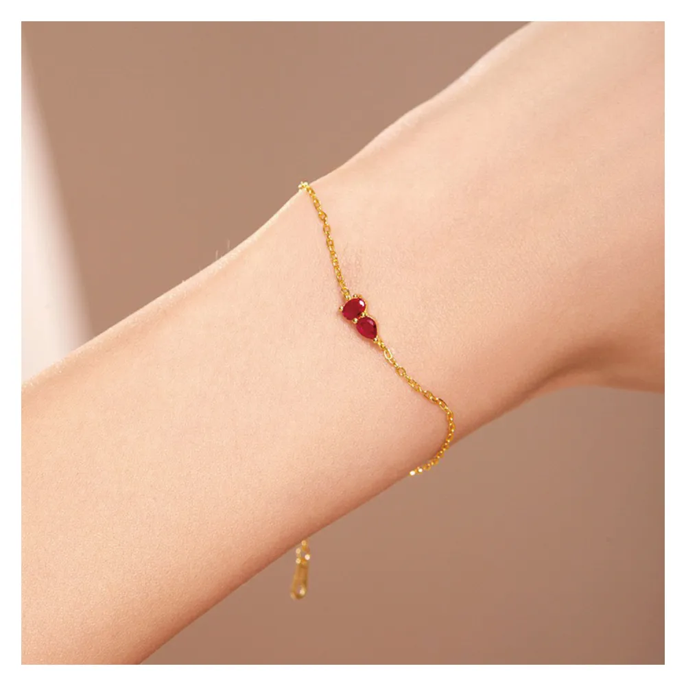 【HERA 赫拉】超仙紅剛玉鍍K金手鍊 H115051402(超仙 紅剛玉 鍍K金 手鍊)
