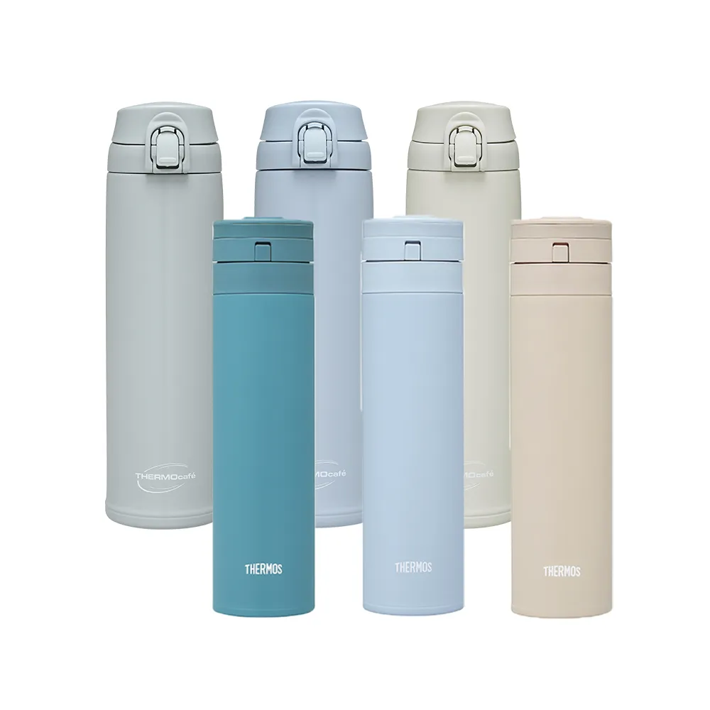 【THERMOS 膳魔師】獨家2入_momo獨家不鏽鋼超輕量自動上鎖保溫瓶450ml+凱菲保溫瓶600ml(JNS-455+JCL-600XT)