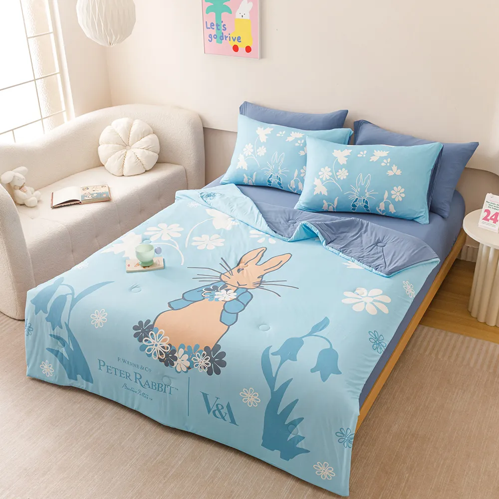【PETER RABBIT 比得兔】甜蜜花嫁-冰絲涼感被(雙人尺寸/正版授權/冰冰被/涼被/比得兔與V&A博物館)