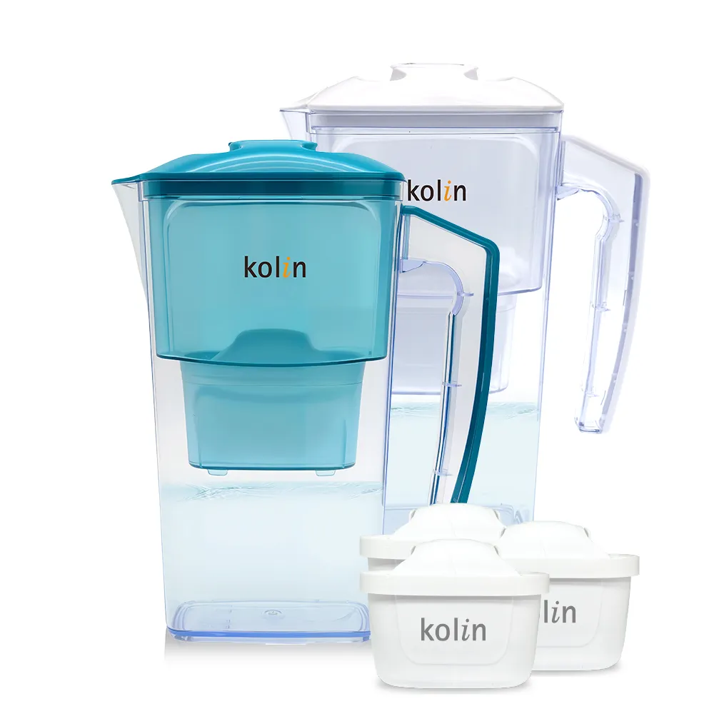 【Kolin 歌林】2.5L濾水壺(內含四重濾芯*1) 加贈2芯(共1壺3芯/適用Brita)