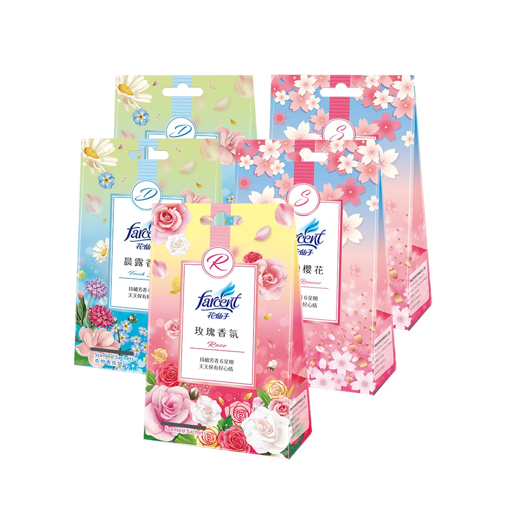 【花仙子】衣物香氛袋15入-玫瑰香氛/晨露香氛/粉戀櫻花(3入/組-共5組)