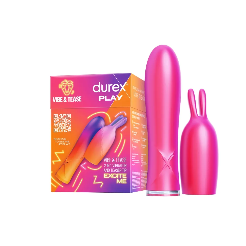 【Durex 杜蕾斯】二合一兔耳震動按摩棒1入(情趣用品/成人用品/成人情趣/自慰/飛機杯/性用品/成人展)