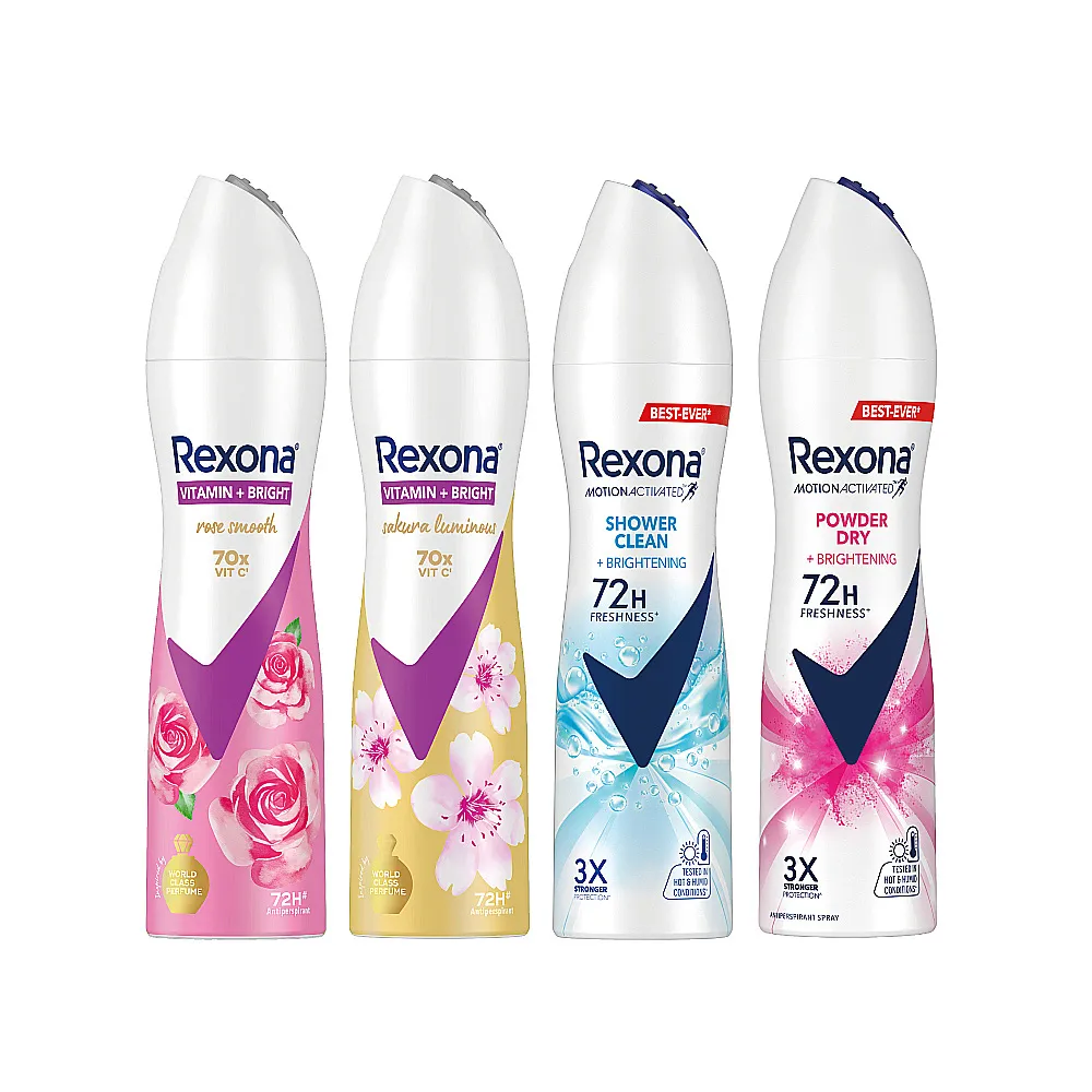 【Rexona 蕊娜】官方直營 制汗止汗爽身噴霧/香體露 五天淨速白系列 任選2入
