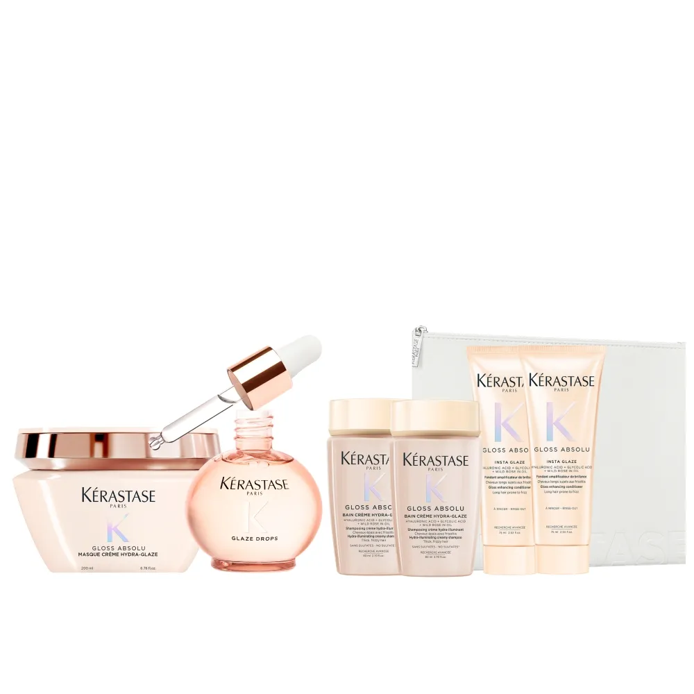 【KERASTASE 巴黎卡詩】釉光香頌玫瑰護髮精油45ml+髮膜200ml(全新上市/小粉球/柔順/抗躁/蓬彈)