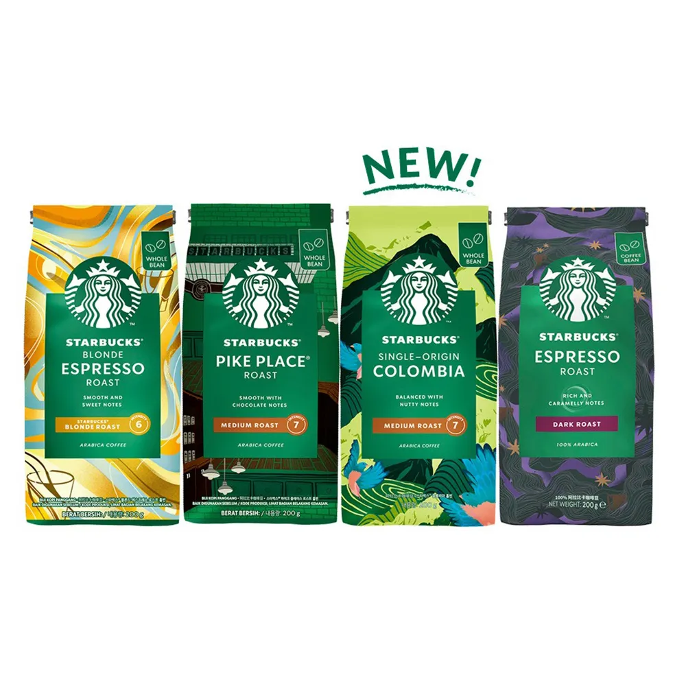【STARBUCKS 星巴克】MOMO限定_精選咖啡豆4包組(口味任選;黃金/派克/哥倫)