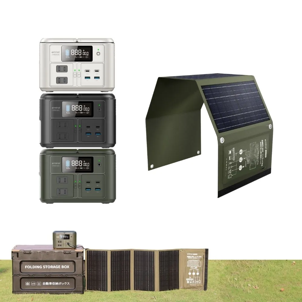 【MIRENEX】emirai NEX430儲能小瓦力PRO＋40W攜帶式太陽能板組合(戶外防災露營小電站/安全耐用磷酸鐵鋰)