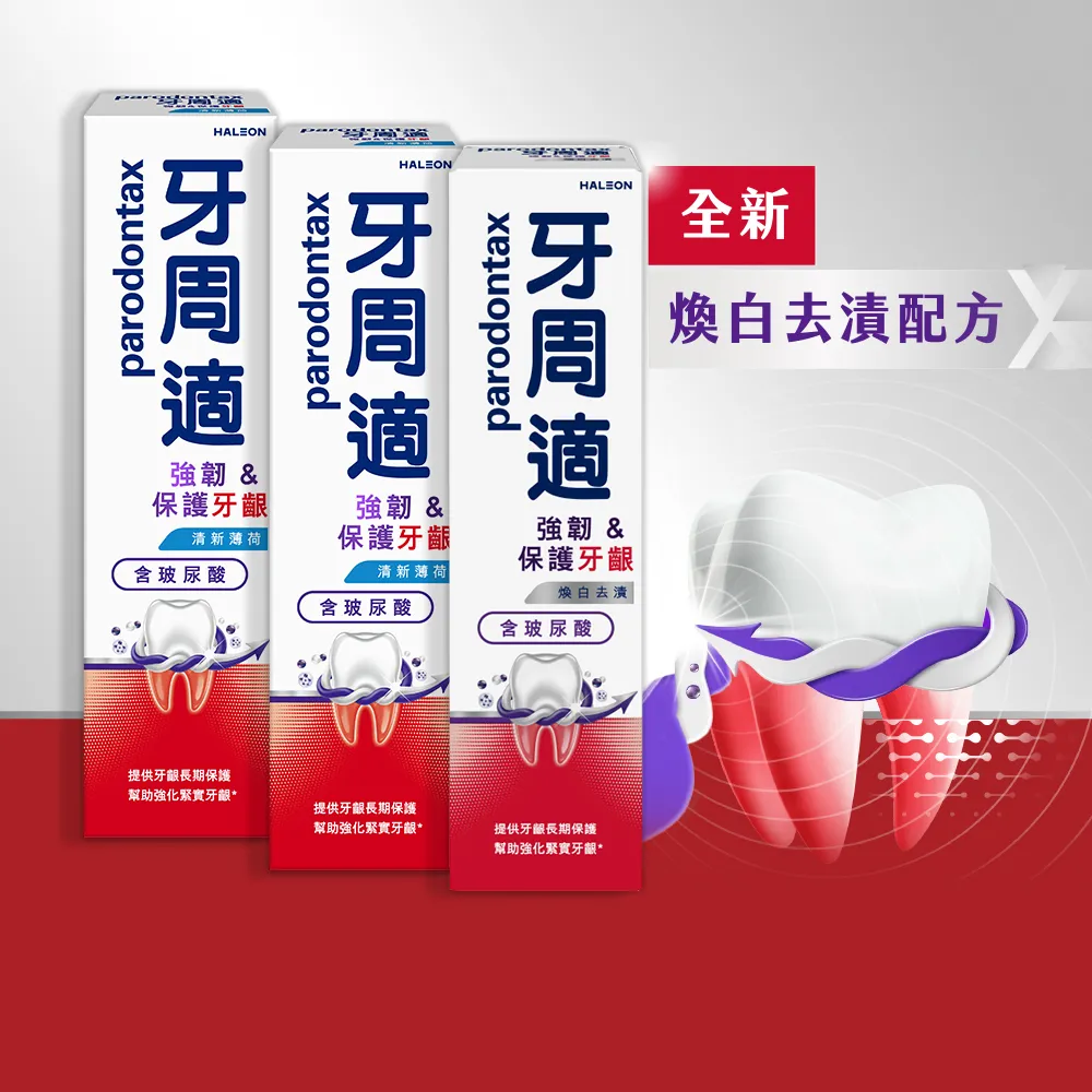 【Parodontax 牙周適】專業強韌護齦牙膏 100g X3入(清新薄荷/煥白去漬)