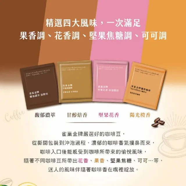 【NESCAFE 雀巢咖啡】金牌濾掛咖啡綜合禮盒 兩盒共96包(花香、陽光、濃萃、甘醇) 中秋 中元