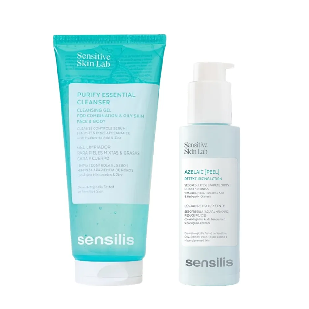 【sensilis 森思黎絲】杜鵑花酸煥膚精華100ml+B5控油舒緩潔顏凝膠 200ml (油痘敏感肌洗面乳+刷酸)