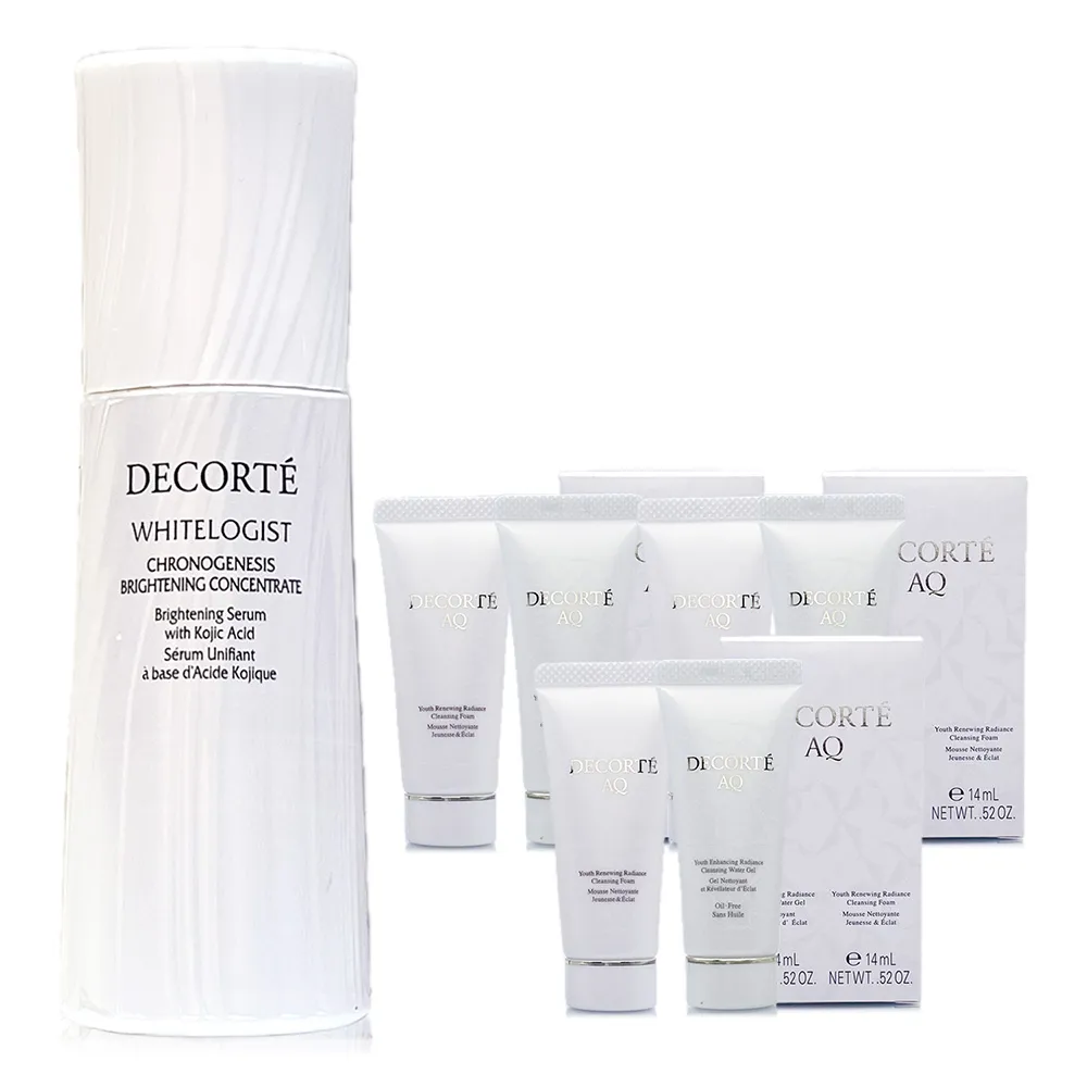【COSME DECORTE 黛珂】瑩潤粹白極光煥采精粹60ml加大版-贈AQ煥妍卸妝凝膠15g+洗顏霜15g*3組(專櫃公司貨)
