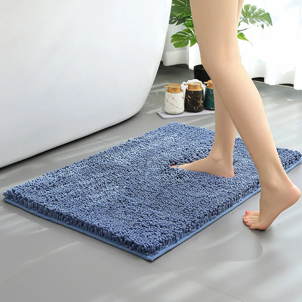 【ANTIAN】2入組 雪尼爾加厚防滑吸水地墊40*60cm(高密度絨毛/浴室用/止滑升級)