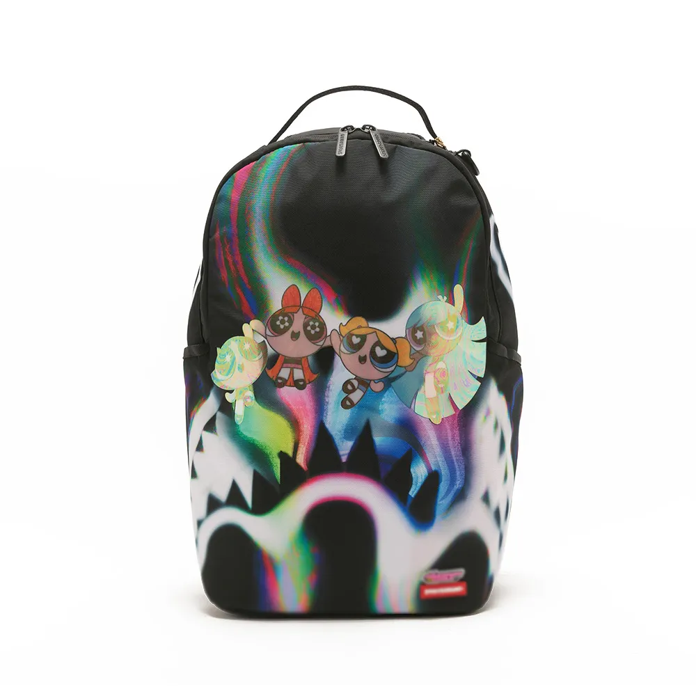 【SPRAYGROUND】飛天小女警彩虹全像後背包(黑色)