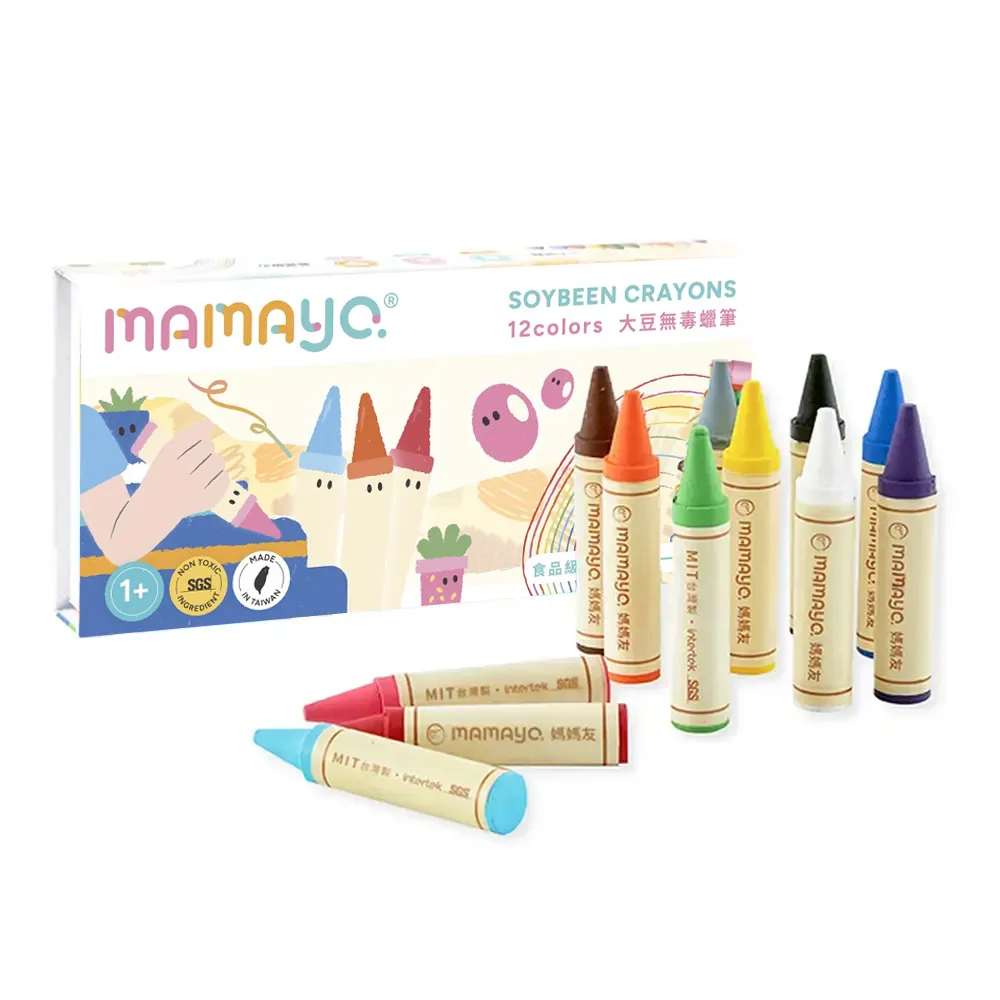 【媽媽友mamayo】MIT台灣製大豆無毒兒童蠟筆(幼兒蠟筆)
