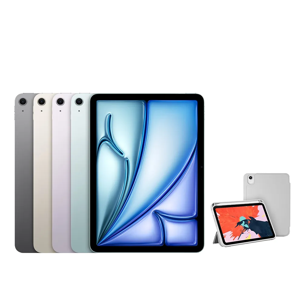 【Apple】2026 iPad Air M4晶片/11吋/WiFi/256G 平板電腦(三折筆槽殼+鋼化保貼組)