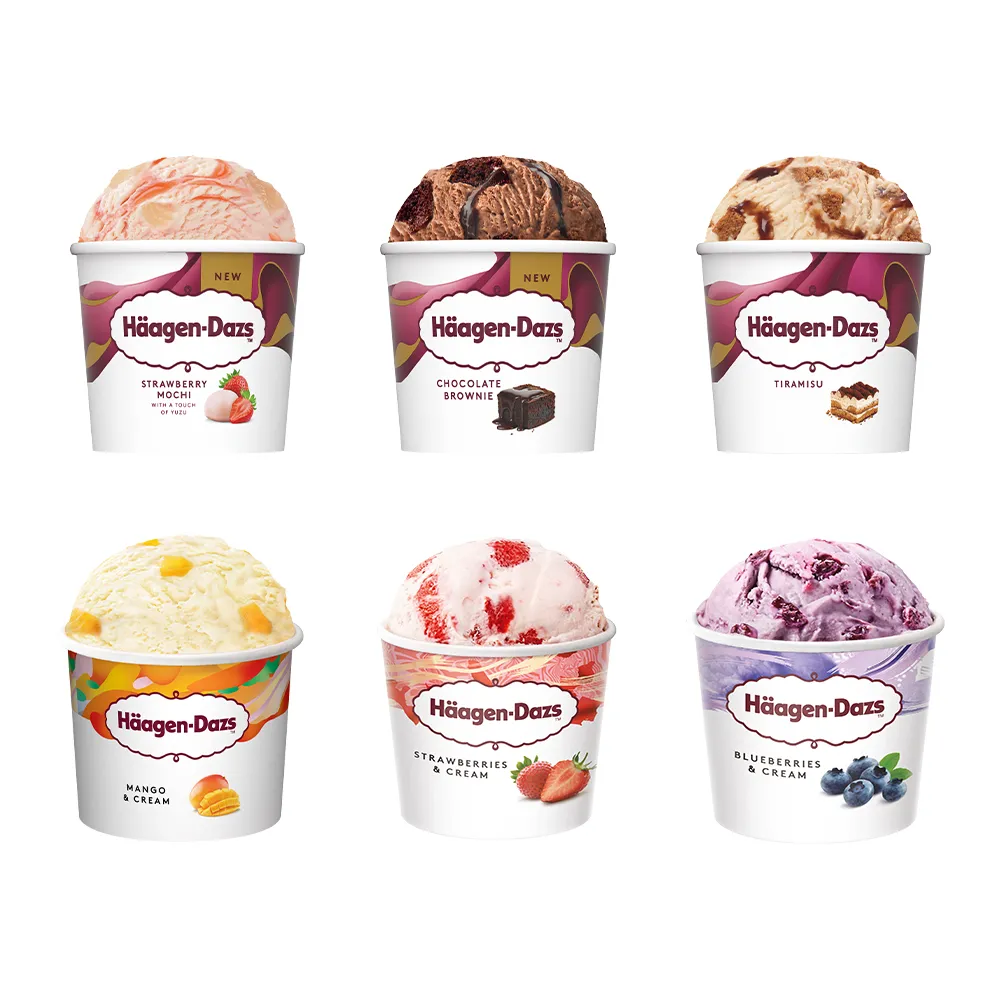 【Haagen-Dazs 哈根達斯】迷你杯100mlx12入 口味任選 (熱賣口味 夏日果戀) (中秋 中元 禮物)
