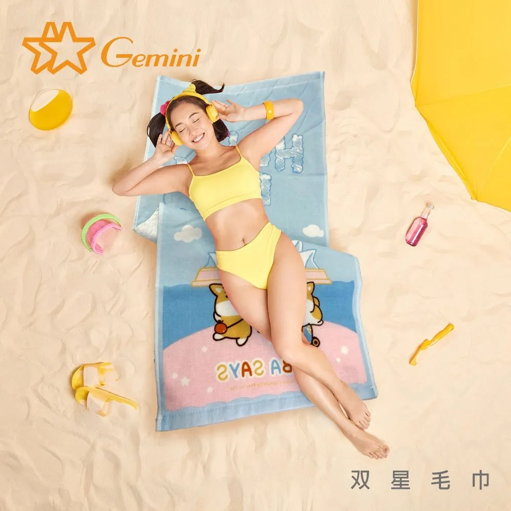【Gemini 雙星】官方直營 柴語錄獨家授權-旅行柴放鬆超柔紗布系列(浴巾)