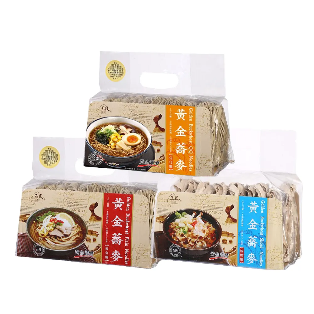 【玉民】黃金蕎麥麵×1袋 3風味任選(黃金麵 600g/波浪麵450g/QQ麵 550g)
