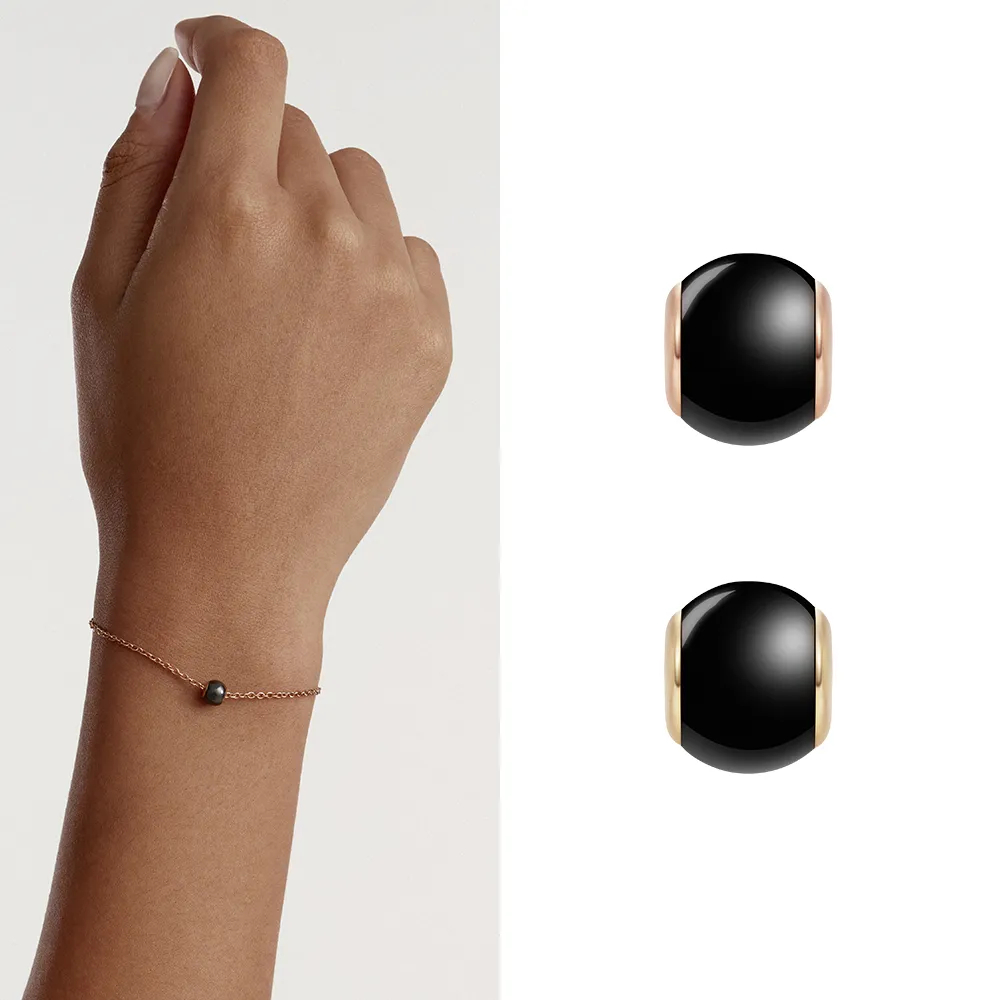 【Daniel Wellington】DW 串飾 Charms 密語系列曜目黑圓珠串飾-兩色任選(DW00400434)