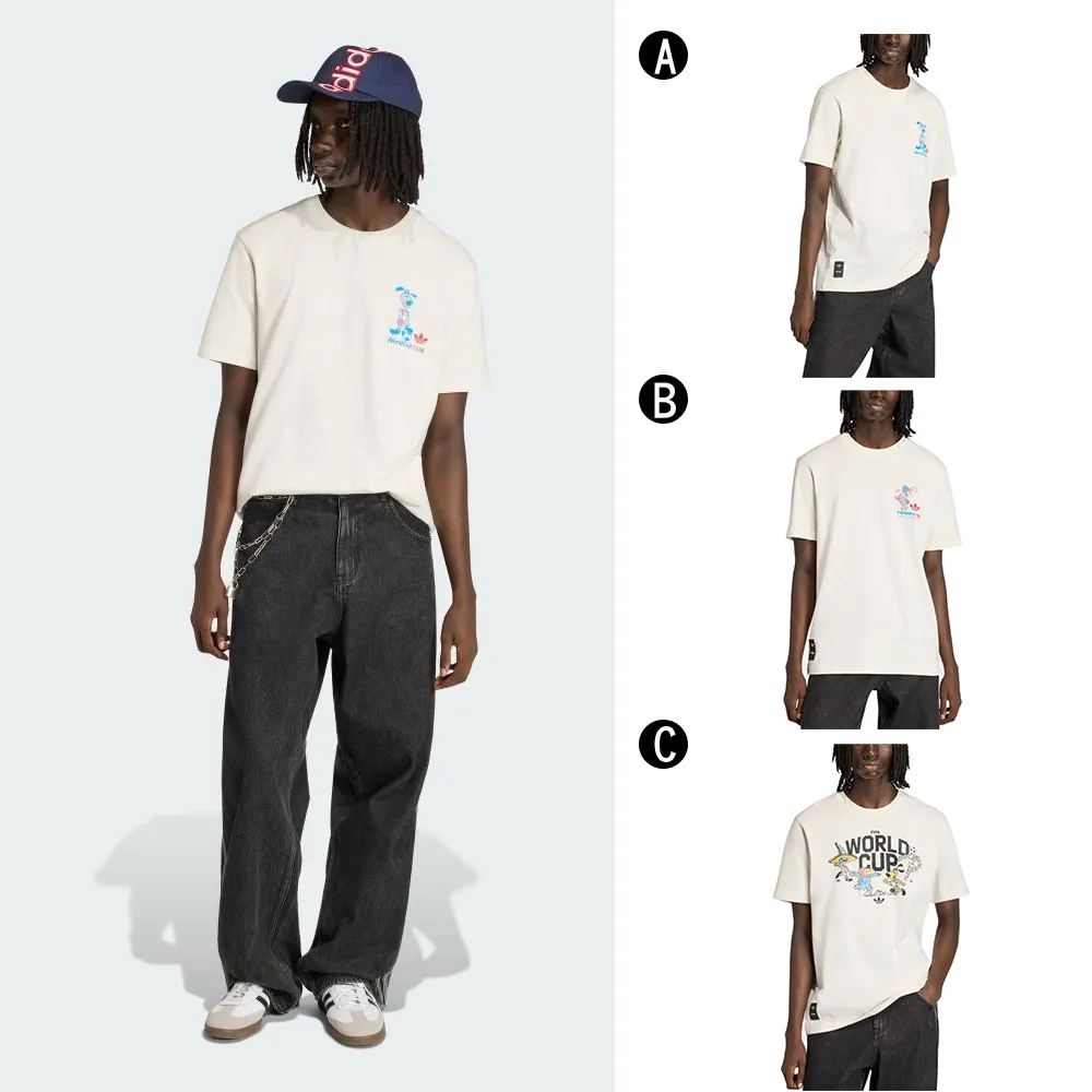 【adidas 愛迪達】FIFA 世界盃 短袖上衣 圓領短袖T恤  MASCOT TEE STR 男女 A-KB6216 B-KC3833 精選三款