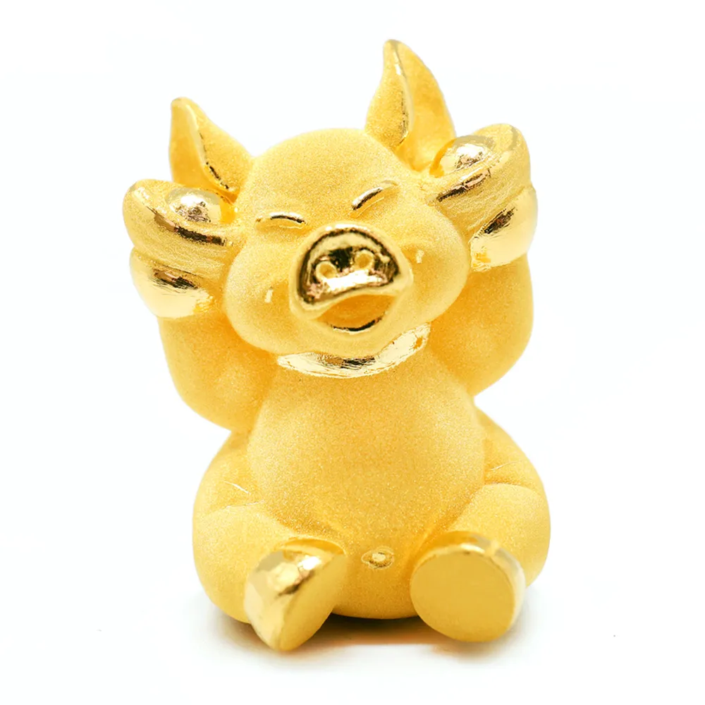 【生活金藝】黃金豬擺件 招財進寶-豬(金重足0.80錢)