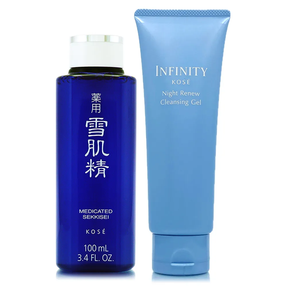 【KOSE 高絲】雪肌精化妝水100ml+無限肌緻夜淨舒柔卸妝凝膠120g (專櫃公司貨)