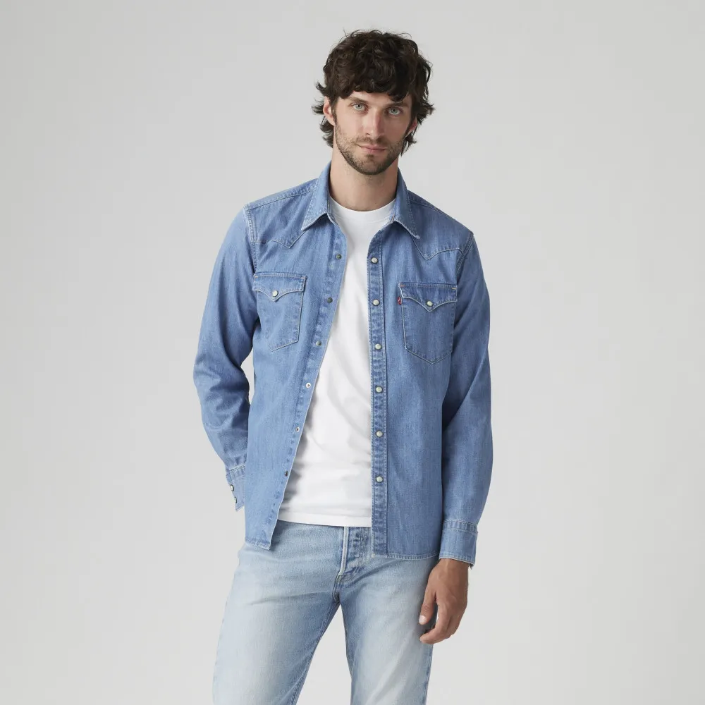 【LEVIS】男款 BARSTOW WESTERN長袖丹寧牛仔襯衫 上衣 熱賣單品 85744-0082