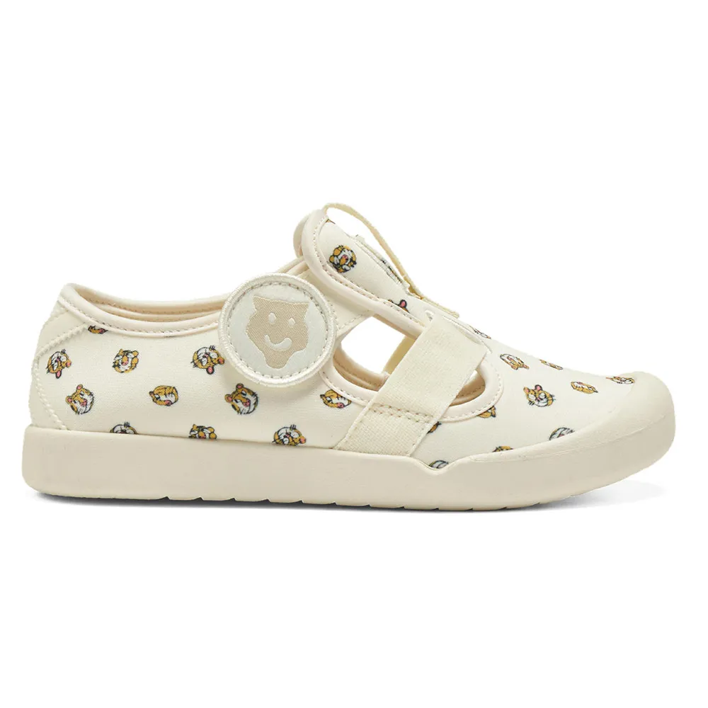 【Onitsuka Tiger】鬼塚虎 KIDS 米底滿版老虎印花 MEXICO 66 SANDAL 大童鞋 休閒鞋 (1184A215-100)