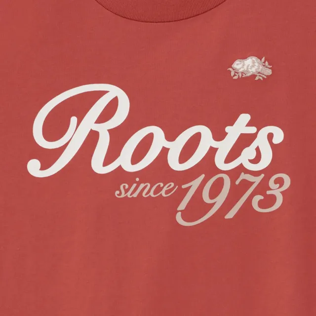 【Roots】女裝-ROOTS SIGNATURE 短袖上衣 (峽谷紅)