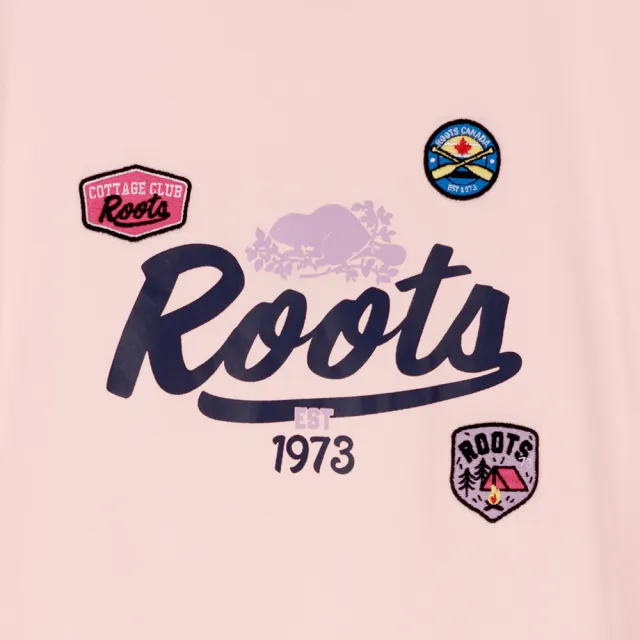 【Roots】女裝-ROOTS PATCHES 短袖上衣 (淡粉色)