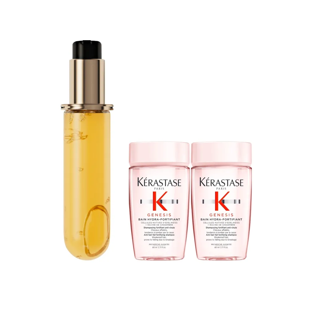 【KERASTASE 巴黎卡詩】金緻柔馭山茶花鎏光露75ml 填裝瓶(升級版奢光小金油/極致保濕/抗躁/護髮油/髮油)