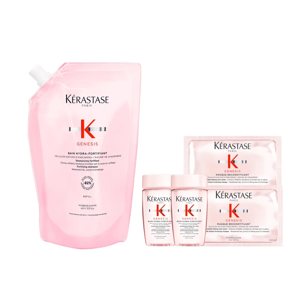 【KERASTASE 巴黎卡詩】粉漾芯生髮浴清爽型 500ml補充包(洗髮精/控油/頭皮保養/蓬鬆/養髮)