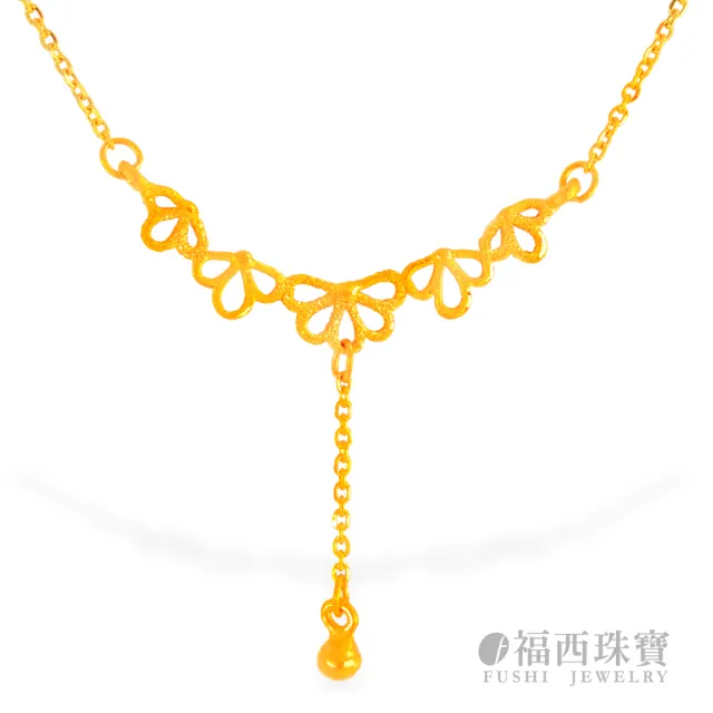 【福西珠寶】9999黃金項鍊 落櫻繽紛Y字鍊 鎖骨鍊(金重0.98錢正負0.03錢)