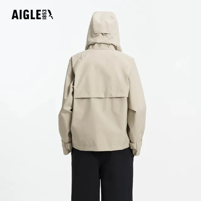【AIGLE】女 GORE-TEX 防水短版風衣|AG-5A202A186 杏色 (女外套 防水透氣外套 防風外套 Goretex 風衣)