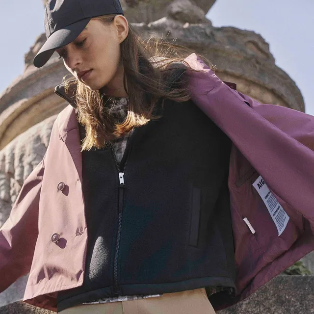 【AIGLE】女 GORE-TEX 防水短版風衣｜AG-5A202A023 酒紅 (女外套 防水透氣外套 防風外套 Goretex 風衣)