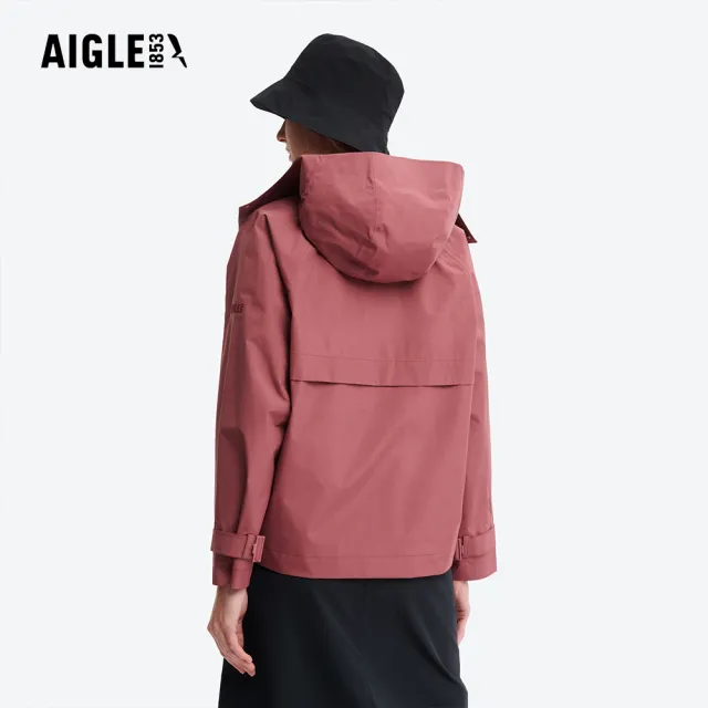【AIGLE】女 GORE-TEX 防水短版風衣｜AG-5A202A023 酒紅 (女外套 防水透氣外套 防風外套 Goretex 風衣)