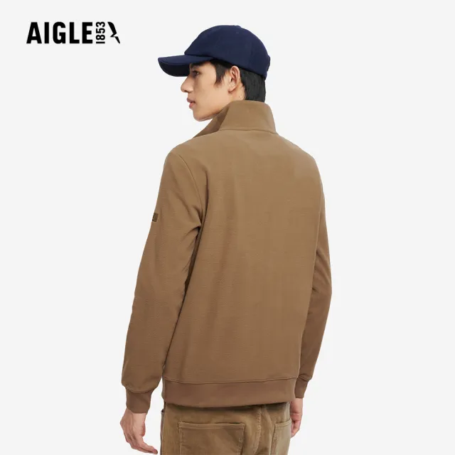 【AIGLE】男 刷毛保暖罩衫｜AG-5A134A176 深卡其(男長袖上衣 男T恤 保暖上衣 刷毛衣 刷毛T恤)