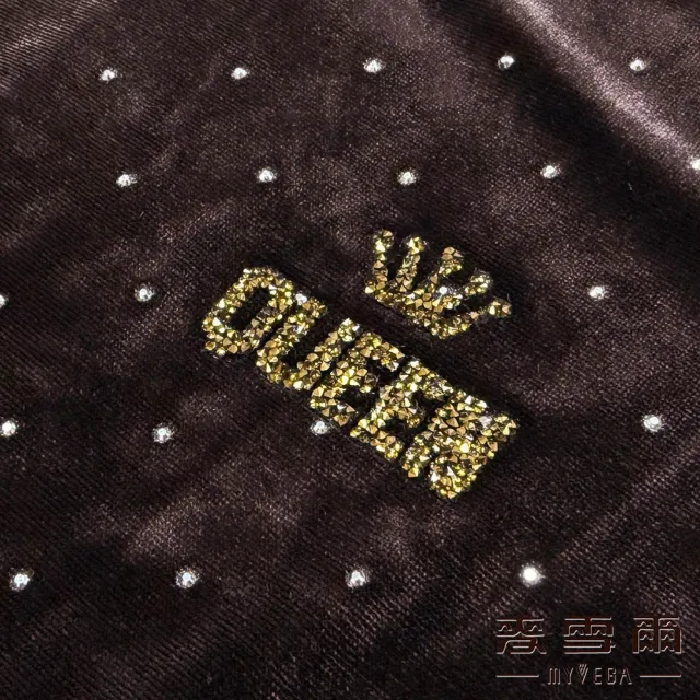 【MYVEGA 麥雪爾】奢華絨面水鑽點點七分袖上衣-咖啡
