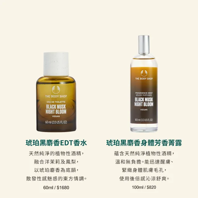 【THE BODY SHOP 美體小舖】琥珀黑麝香身體芳香菁露-100ML(芳香噴霧/香水)