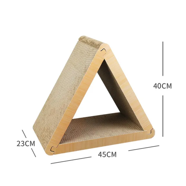【Quality 聚家】貓抓板 立式貓抓墊 三角貓抓柱 45*23*40CM 瓦楞紙貓窩 貓咪玩具 耐磨耐抓
